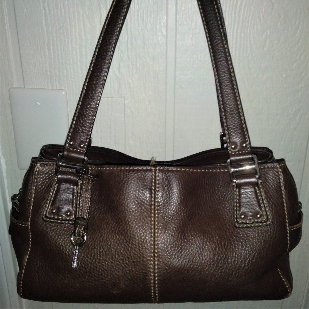 Fossil Brown Pebble Leather Hand Bag / Satchel, LIKE NEW Condition